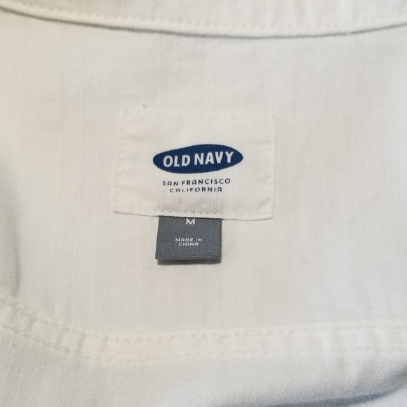 Old Navy White Cropped Denim Jean Jacket M NWT - Picture 4 of 6